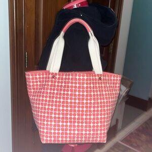 Kate Spade   Pink Noel  Shoulder bag  small tote  Geometric pattern canvas  VGUC